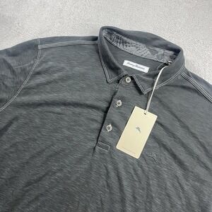 Tommy Bahama Shirt Palmetto Paradise Polo Short Sleeve Charcoal Men Sz 2XL NWT